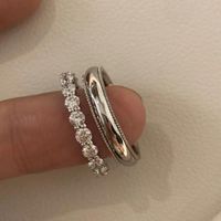Ig Style Simple Style Round Sterling Silver Inlay Zircon Rings main image 2