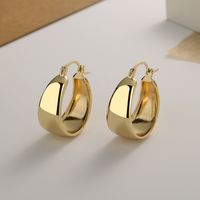 1 Paar Elegant Runden Überzug Messing Vergoldet Ohrringe main image 1