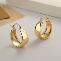 1 Pair Elegant Round Plating Brass Gold Plated Earrings main image 3