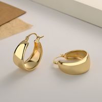 1 Paar Elegant Runden Überzug Messing Vergoldet Ohrringe main image 4