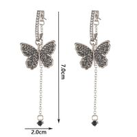 1 Pair Vintage Style Exaggerated Butterfly Inlay Copper Rhinestones Drop Earrings main image 3