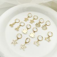 1 Pair Simple Style Animal Cross Airplane Plating 304 Stainless Steel 14K Gold Plated Earrings main image 5