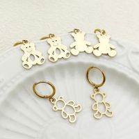 1 Paire Style Simple Animal Traverser Avion Placage Acier Inoxydable 304 Plaqué Or 14K Des Boucles D'Oreilles main image 2