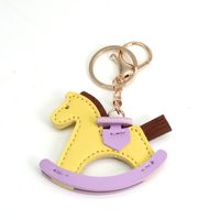 Cartoon Style Horse Pu Leather Bag Pendant Keychain 1 Piece sku image 4