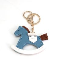 Cartoon Style Horse Pu Leather Bag Pendant Keychain 1 Piece sku image 3