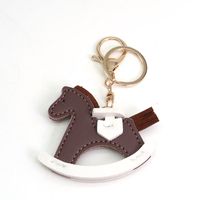 Cartoon Style Horse Pu Leather Bag Pendant Keychain 1 Piece sku image 5