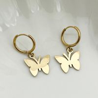 1 Pair Simple Style Animal Cross Airplane Plating 304 Stainless Steel 14K Gold Plated Earrings sku image 20