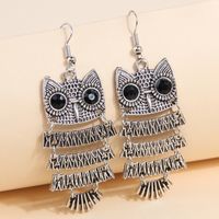 1 Pair Cartoon Style Owl Alloy Drop Earrings sku image 1