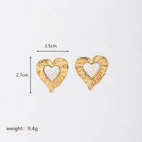 1 Pair Casual Lady Commute Heart Shape Plating Inlay Imitation Pearl Copper Zircon 18k Gold Plated Ear Studs sku image 1