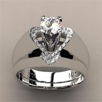 Wholesale Jewelry Elegant Lady Heart Shape Alloy Zircon Inlay Rings main image 6