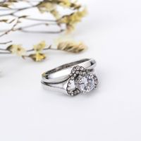 Wholesale Jewelry Elegant Lady Heart Shape Alloy Zircon Inlay Rings main image 5