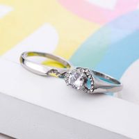 Wholesale Jewelry Elegant Lady Heart Shape Alloy Zircon Inlay Rings main image 3