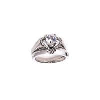 Wholesale Jewelry Elegant Lady Heart Shape Alloy Zircon Inlay Rings main image 2