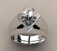 En Gros Bijoux Élégant Dame Forme De Coeur Alliage Zircon Incrustation Anneaux sku image 2