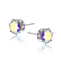 1 Pair Simple Style Geometric Inlay Copper Zircon Ear Studs main image 2