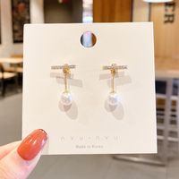 Fashion Bow Knot Alloy Plating Inlay Artificial Gemstones Pearl Women's Drop Earrings 1 Pair sku image 58