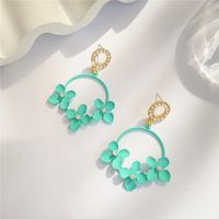 1 Pair Cute Sweet Flower Plating Alloy Drop Earrings main image 4