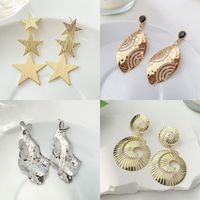 1 Pair Casual Classic Style Star Waves Plating Alloy Drop Earrings main image 1