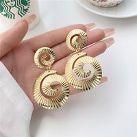 1 Pair Casual Classic Style Star Waves Plating Alloy Drop Earrings sku image 4