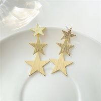 1 Pair Casual Classic Style Star Waves Plating Alloy Drop Earrings sku image 1