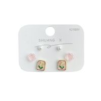 1 Set Sweet Flower Plating Alloy Ear Studs main image 2