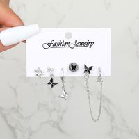 1 Set Sweet Korean Style Butterfly Enamel Alloy Earrings main image 5