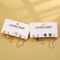 1 Set Sweet Korean Style Butterfly Enamel Alloy Earrings main image 2
