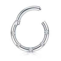 Streetwear Round Stainless Steel Plating Inlay Zircon Nose Ring main image 4