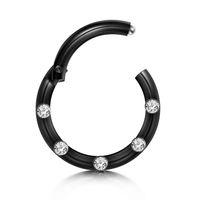 Streetwear Round Stainless Steel Plating Inlay Zircon Nose Ring main image 2
