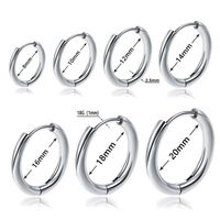 1 Piece Basic Simple Style Round Plating Stainless Steel Earrings main image 4