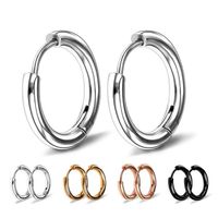 1 Piece Basic Simple Style Round Plating Stainless Steel Earrings main image 1