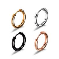 1 Piece Basic Simple Style Round Plating Stainless Steel Earrings main image 3