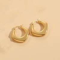 1 Pair Elegant Retro Triangle Square Hollow Out 304 Stainless Steel Earrings sku image 9
