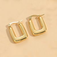 1 Pair Elegant Retro Triangle Square Hollow Out 304 Stainless Steel Earrings sku image 10