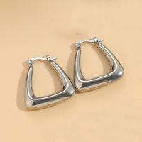 1 Pair Elegant Retro Triangle Square Hollow Out 304 Stainless Steel Earrings sku image 5