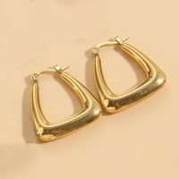 1 Pair Elegant Retro Triangle Square Hollow Out 304 Stainless Steel Earrings sku image 8
