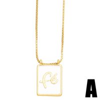 Casual Simple Style Human Heart Shape Rectangle Stainless Steel Copper Enamel Plating 18k Gold Plated Pendant Necklace Long Necklace main image 5