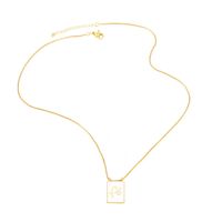 Casual Simple Style Human Heart Shape Rectangle Stainless Steel Copper Enamel Plating 18k Gold Plated Pendant Necklace Long Necklace main image 2