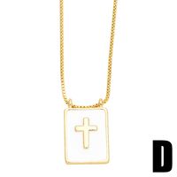 Casual Simple Style Human Heart Shape Rectangle Stainless Steel Copper Enamel Plating 18k Gold Plated Pendant Necklace Long Necklace main image 4