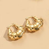 1 Pair Elegant Classic Style Stripe Oval Twist Hollow Out 304 Stainless Steel Earrings sku image 9