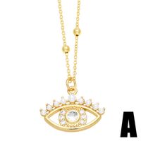 Casual Simple Style Devil's Eye Heart Shape Flower Stainless Steel Copper Plating Hollow Out Inlay Pearl Zircon 18k Gold Plated Pendant Necklace Long Necklace main image 3