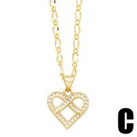 Casual Simple Style Devil's Eye Heart Shape Flower Stainless Steel Copper Plating Hollow Out Inlay Pearl Zircon 18k Gold Plated Pendant Necklace Long Necklace main image 4