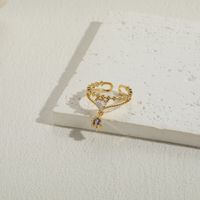 Elegant Luxuriös Herzform Kupfer Überzug Inlay Zirkon 14 Karat Vergoldet Ringe main image 3
