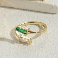 Elegant Luxurious Heart Shape Copper Plating Inlay Zircon 14k Gold Plated Rings sku image 3
