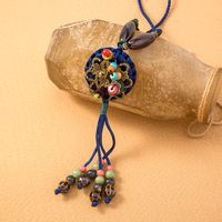 Ethnic Style Bohemian Tassel Flower Natural Stone Nylon Wholesale Pendant Necklace sku image 2
