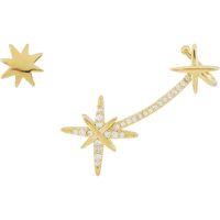 1 Paar Einfacher Stil Koreanische Art Stern Asymmetrisch Inlay Legierung Strasssteine Ohrclips Ohrstecker main image 2