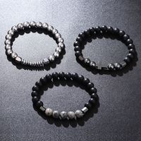 Hip-hop Cross Natural Stone Beaded Men's Bracelets main image 2