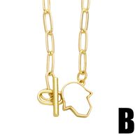 Artistique Star Lune Le Cuivre Toggle Placage Incruster Coquille Plaqué Or 18k Collier main image 6