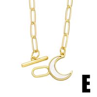 Artistique Star Lune Le Cuivre Toggle Placage Incruster Coquille Plaqué Or 18k Collier main image 5