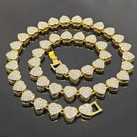 Hip-hop Heart Shape Rhinestones Alloy Wholesale Necklace main image 1